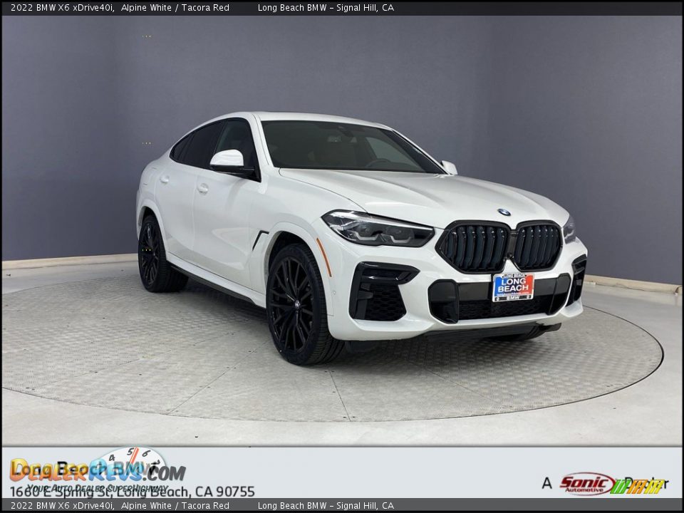 2022 BMW X6 xDrive40i Alpine White / Tacora Red Photo #1