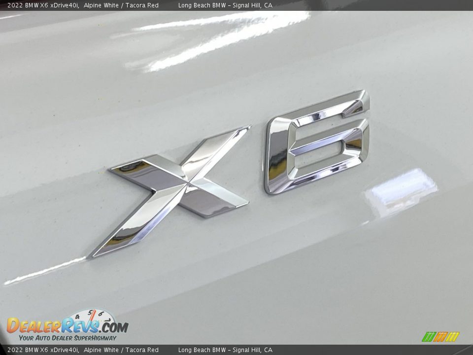 2022 BMW X6 xDrive40i Alpine White / Tacora Red Photo #10