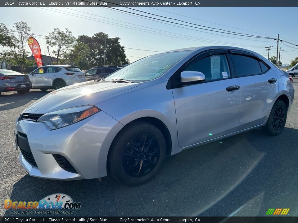 2014 Toyota Corolla L Classic Silver Metallic / Steel Blue Photo #3