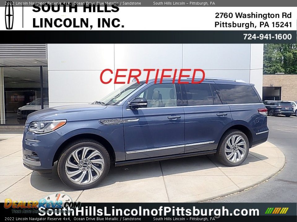 2022 Lincoln Navigator Reserve 4x4 Ocean Drive Blue Metallic / Sandstone Photo #1