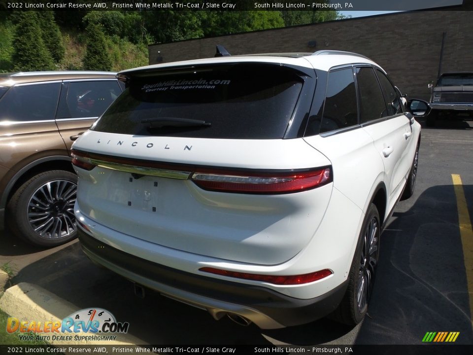 2022 Lincoln Corsair Reserve AWD Pristine White Metallic Tri-Coat / Slate Gray Photo #4