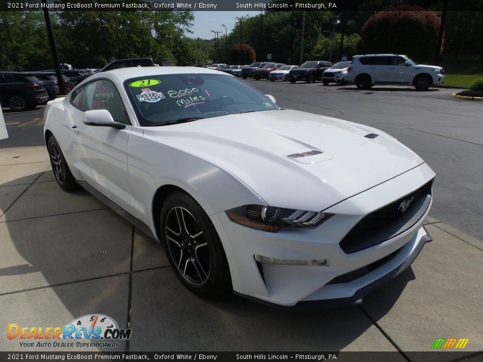 2021 Ford Mustang EcoBoost Premium Fastback Oxford White / Ebony Photo #7