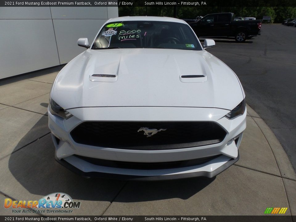 2021 Ford Mustang EcoBoost Premium Fastback Oxford White / Ebony Photo #8