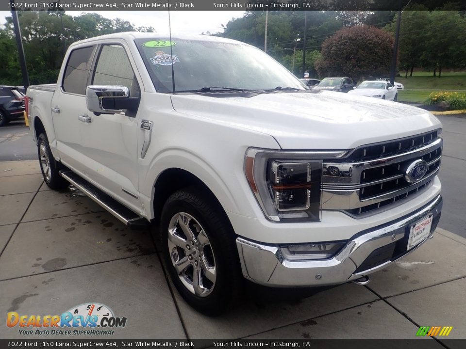 2022 Ford F150 Lariat SuperCrew 4x4 Star White Metallic / Black Photo #7