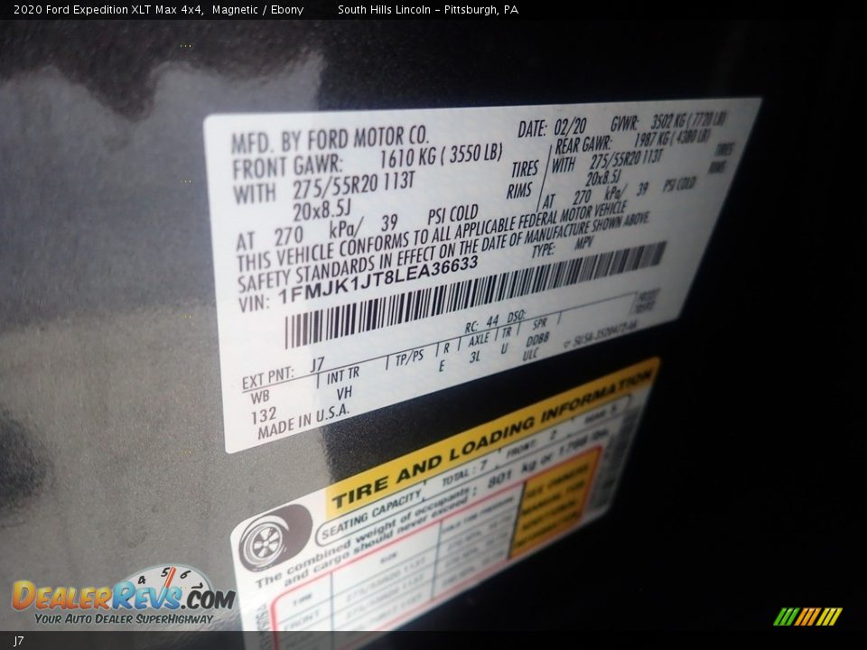 Ford Color Code J7 Magnetic