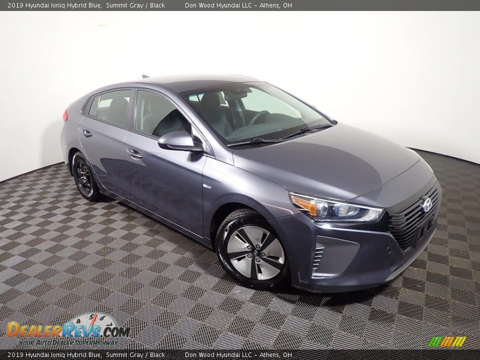 Front 3/4 View of 2019 Hyundai Ioniq Hybrid Blue Photo #3