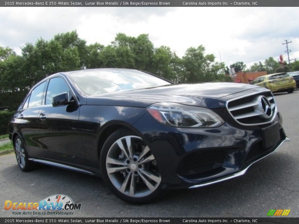 2015 Mercedes-Benz E 350 4Matic Sedan Lunar Blue Metallic / Silk Beige/Espresso Brown Photo #1