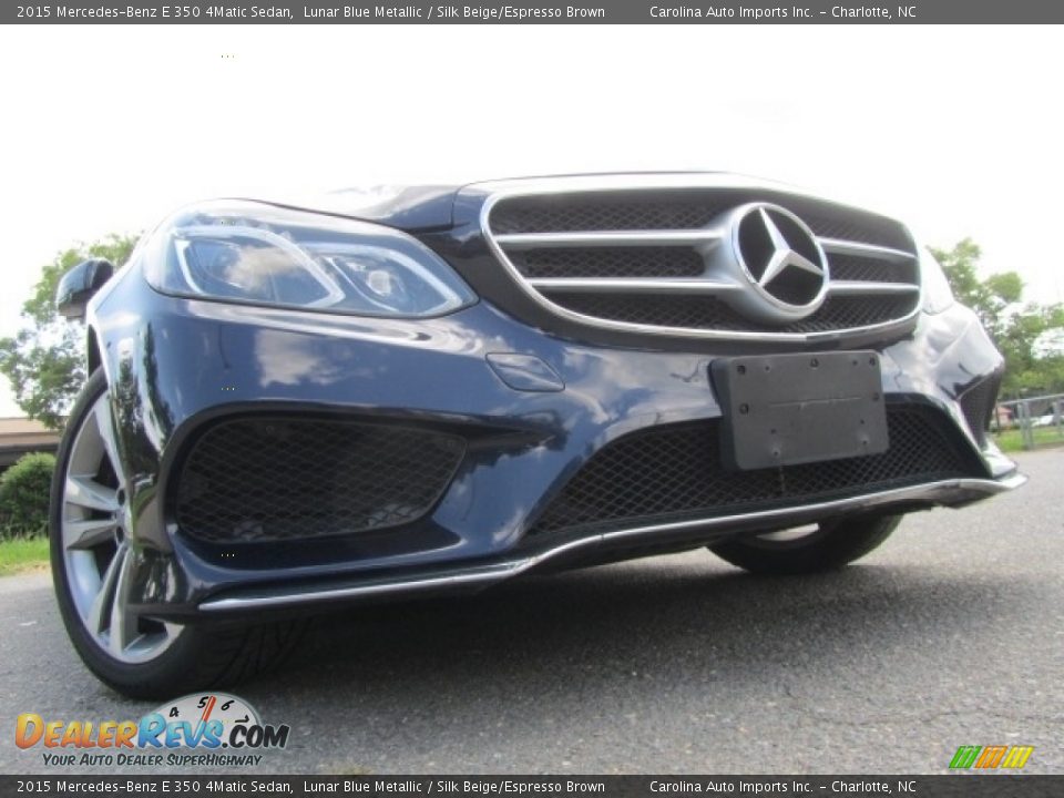 2015 Mercedes-Benz E 350 4Matic Sedan Lunar Blue Metallic / Silk Beige/Espresso Brown Photo #2