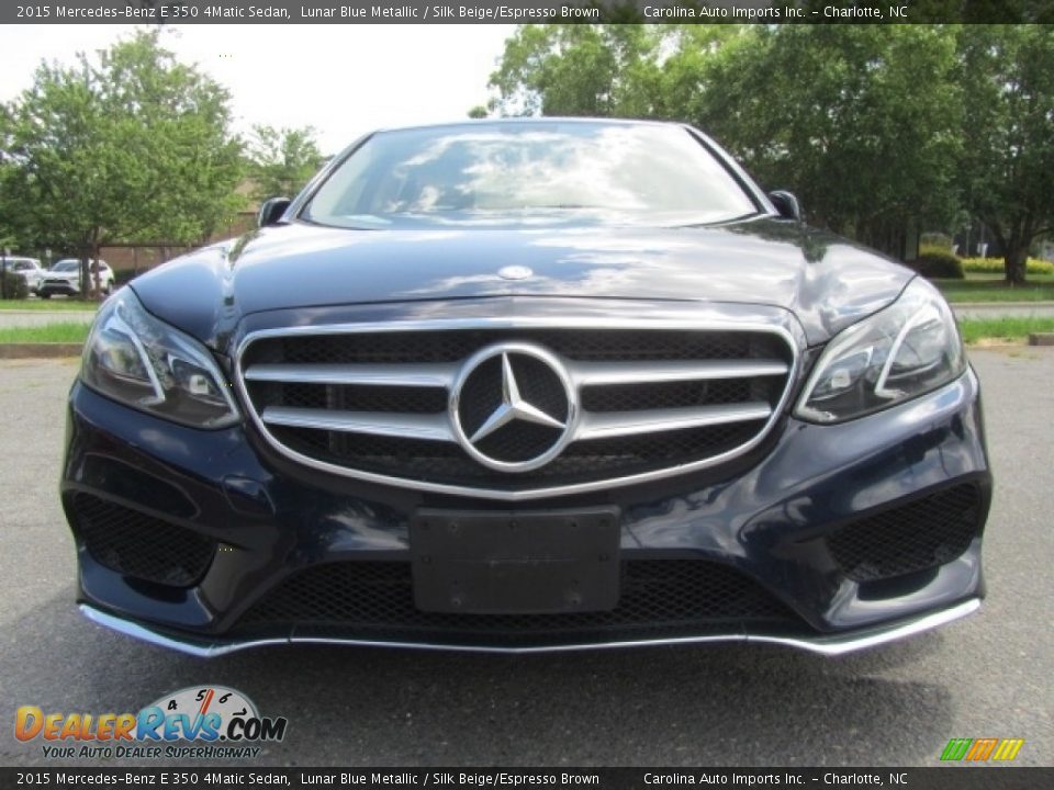 2015 Mercedes-Benz E 350 4Matic Sedan Lunar Blue Metallic / Silk Beige/Espresso Brown Photo #4