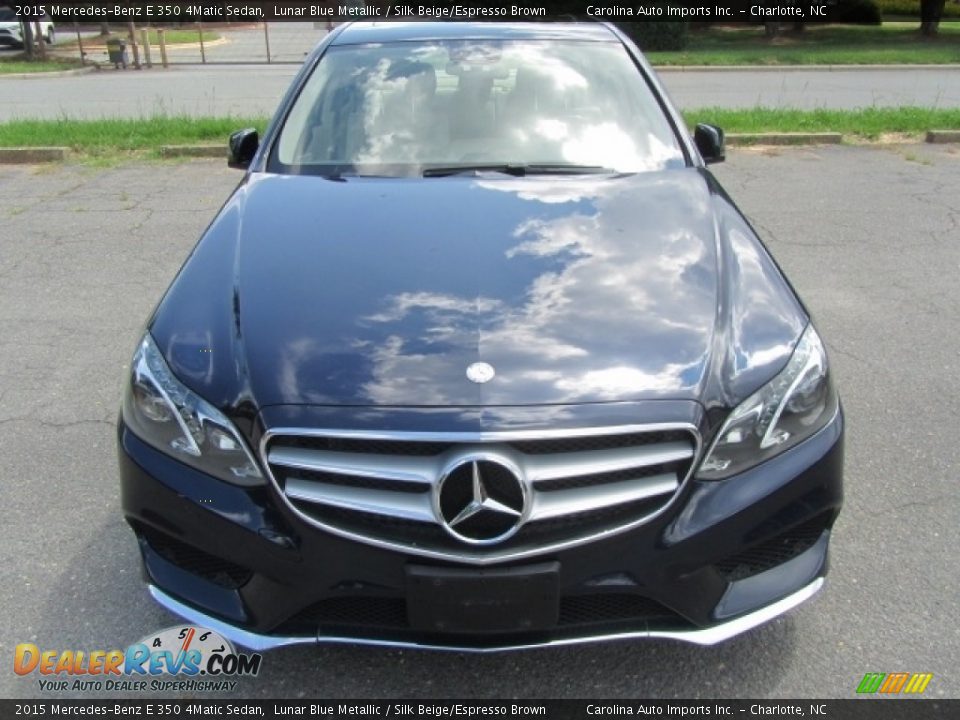 2015 Mercedes-Benz E 350 4Matic Sedan Lunar Blue Metallic / Silk Beige/Espresso Brown Photo #5