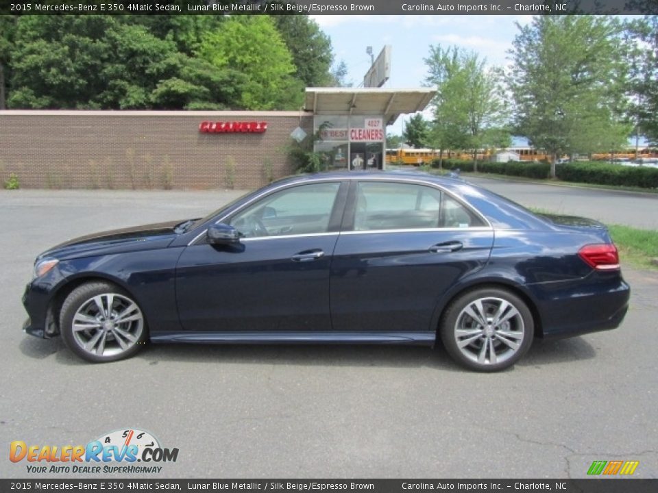 2015 Mercedes-Benz E 350 4Matic Sedan Lunar Blue Metallic / Silk Beige/Espresso Brown Photo #6