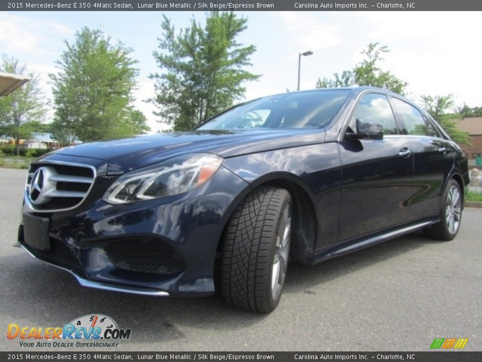 2015 Mercedes-Benz E 350 4Matic Sedan Lunar Blue Metallic / Silk Beige/Espresso Brown Photo #7