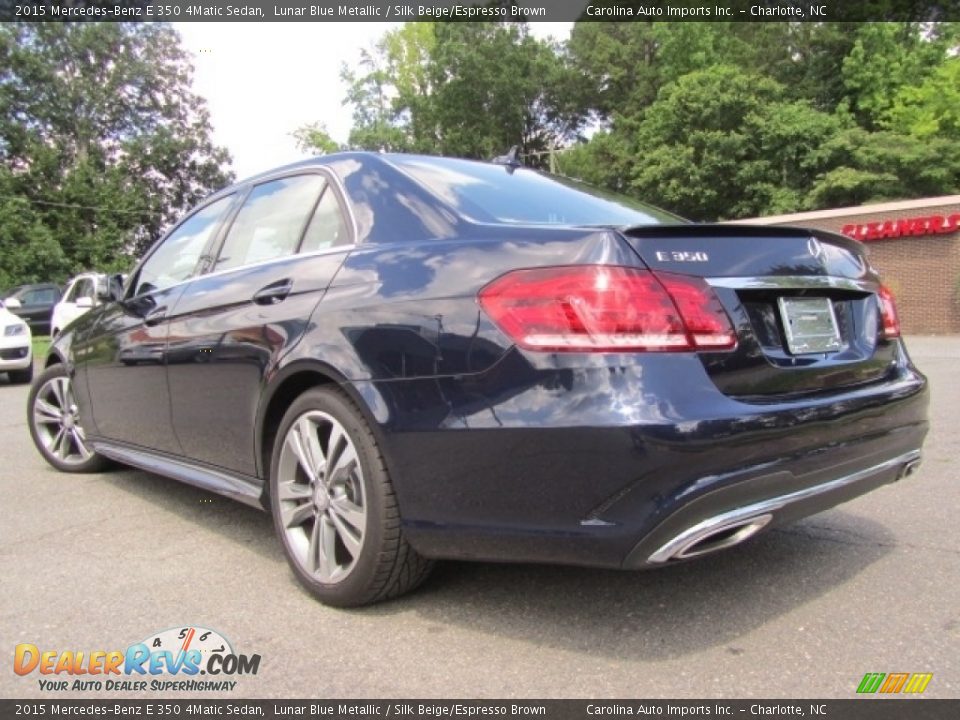 2015 Mercedes-Benz E 350 4Matic Sedan Lunar Blue Metallic / Silk Beige/Espresso Brown Photo #8