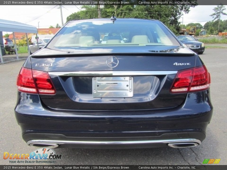 2015 Mercedes-Benz E 350 4Matic Sedan Lunar Blue Metallic / Silk Beige/Espresso Brown Photo #9