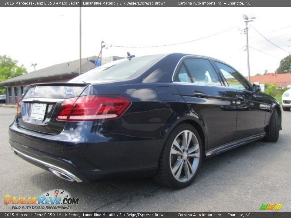 2015 Mercedes-Benz E 350 4Matic Sedan Lunar Blue Metallic / Silk Beige/Espresso Brown Photo #10