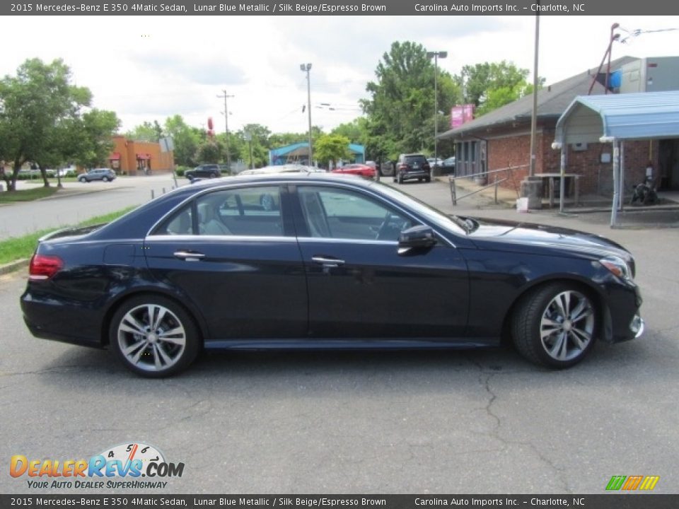 2015 Mercedes-Benz E 350 4Matic Sedan Lunar Blue Metallic / Silk Beige/Espresso Brown Photo #11