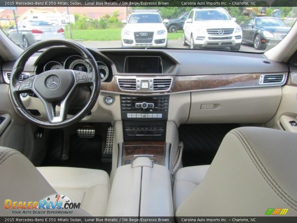 2015 Mercedes-Benz E 350 4Matic Sedan Lunar Blue Metallic / Silk Beige/Espresso Brown Photo #13