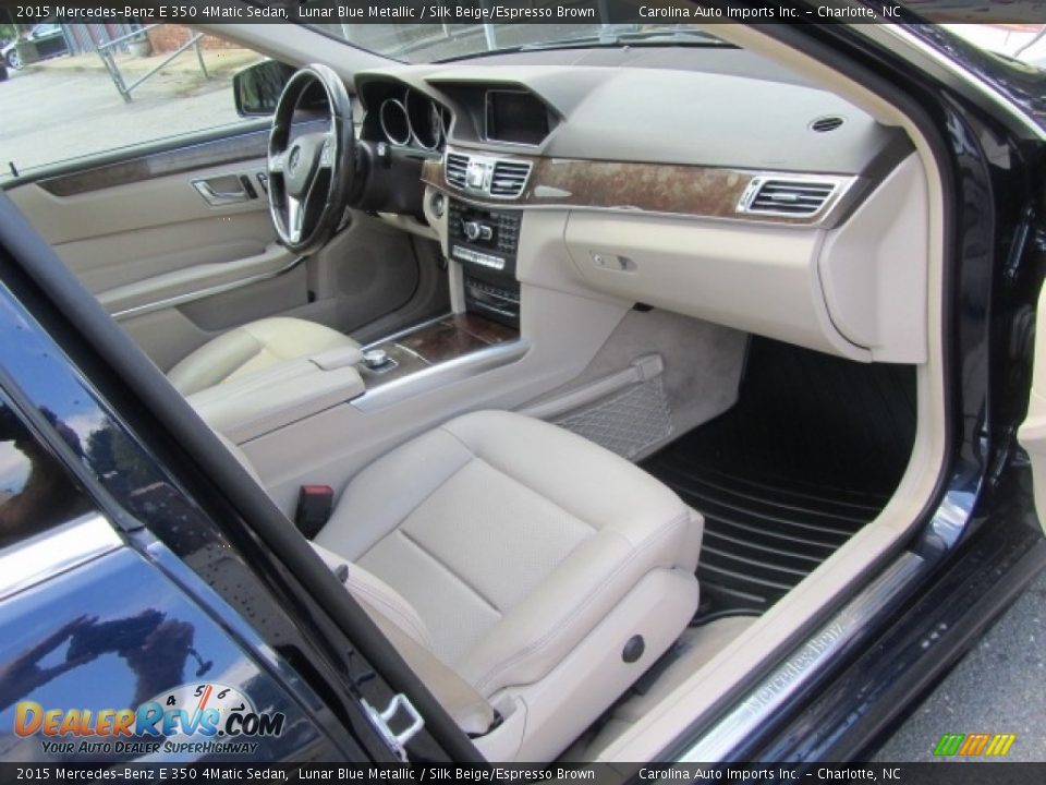 2015 Mercedes-Benz E 350 4Matic Sedan Lunar Blue Metallic / Silk Beige/Espresso Brown Photo #21