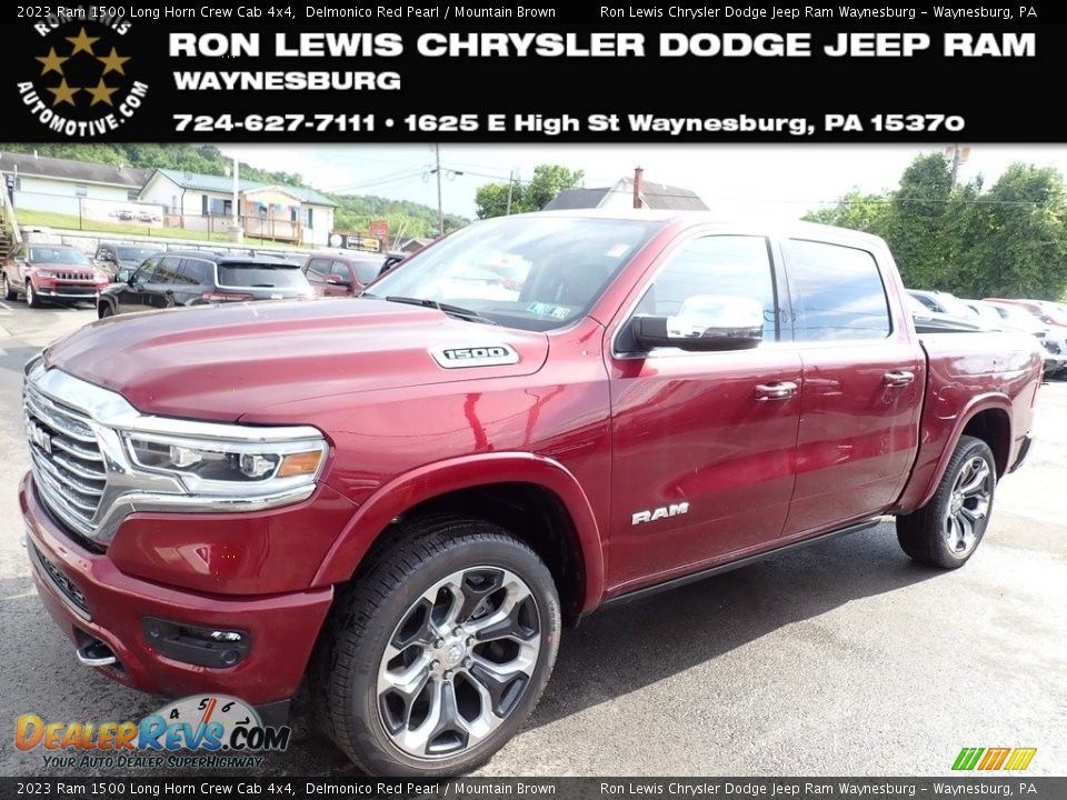 2023 Ram 1500 Long Horn Crew Cab 4x4 Delmonico Red Pearl / Mountain Brown Photo #1