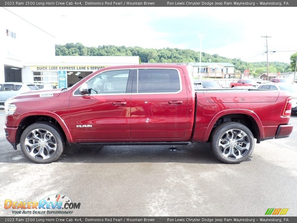 2023 Ram 1500 Long Horn Crew Cab 4x4 Delmonico Red Pearl / Mountain Brown Photo #2