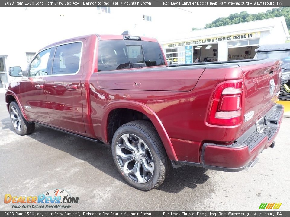 2023 Ram 1500 Long Horn Crew Cab 4x4 Delmonico Red Pearl / Mountain Brown Photo #3