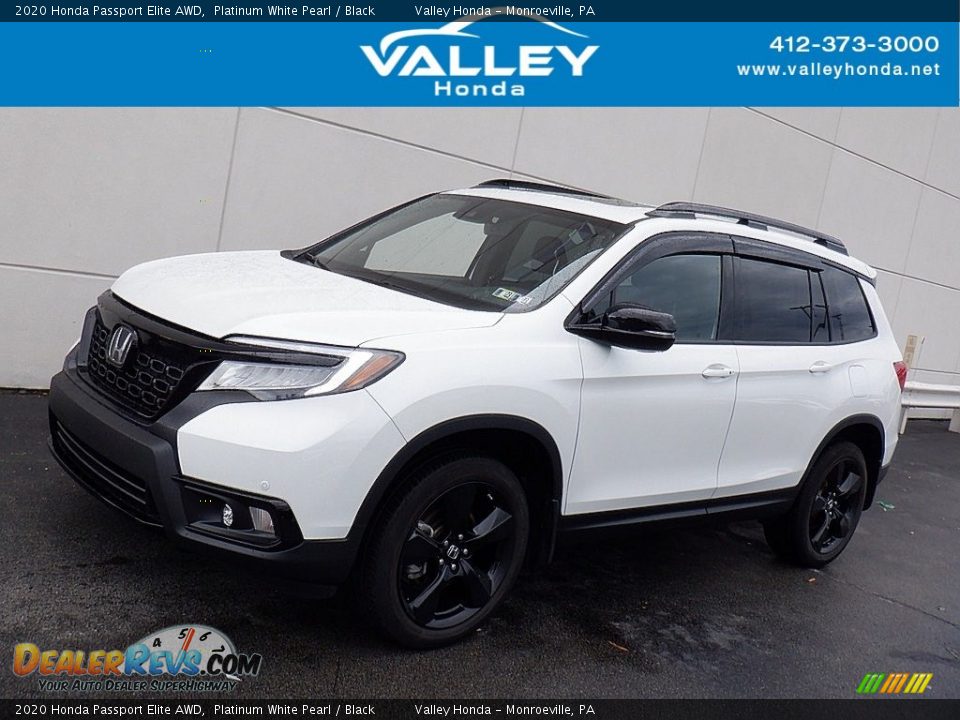 2020 Honda Passport Elite AWD Platinum White Pearl / Black Photo #1