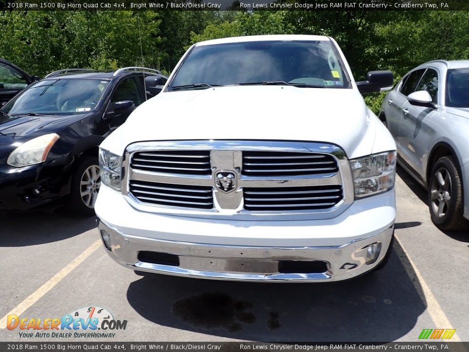 2018 Ram 1500 Big Horn Quad Cab 4x4 Bright White / Black/Diesel Gray Photo #2