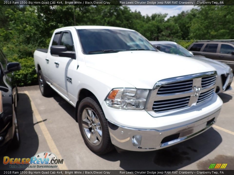 2018 Ram 1500 Big Horn Quad Cab 4x4 Bright White / Black/Diesel Gray Photo #3