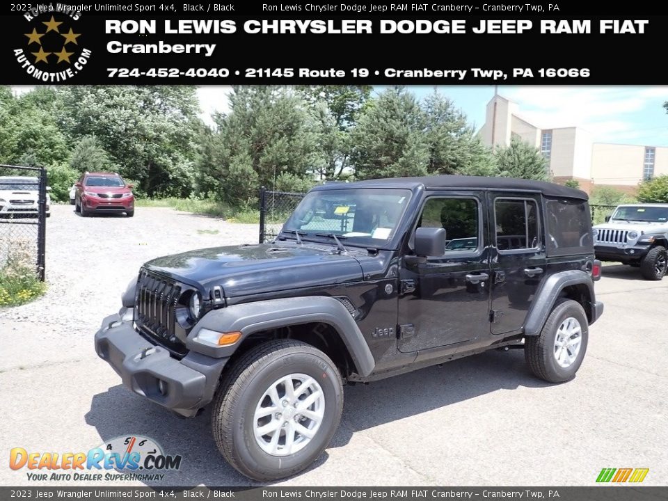 2023 Jeep Wrangler Unlimited Sport 4x4 Black / Black Photo #1