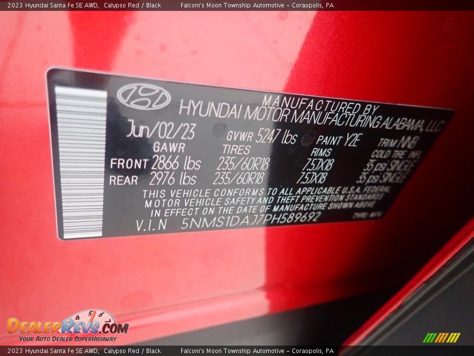 2023 Hyundai Santa Fe SE AWD Calypso Red / Black Photo #18