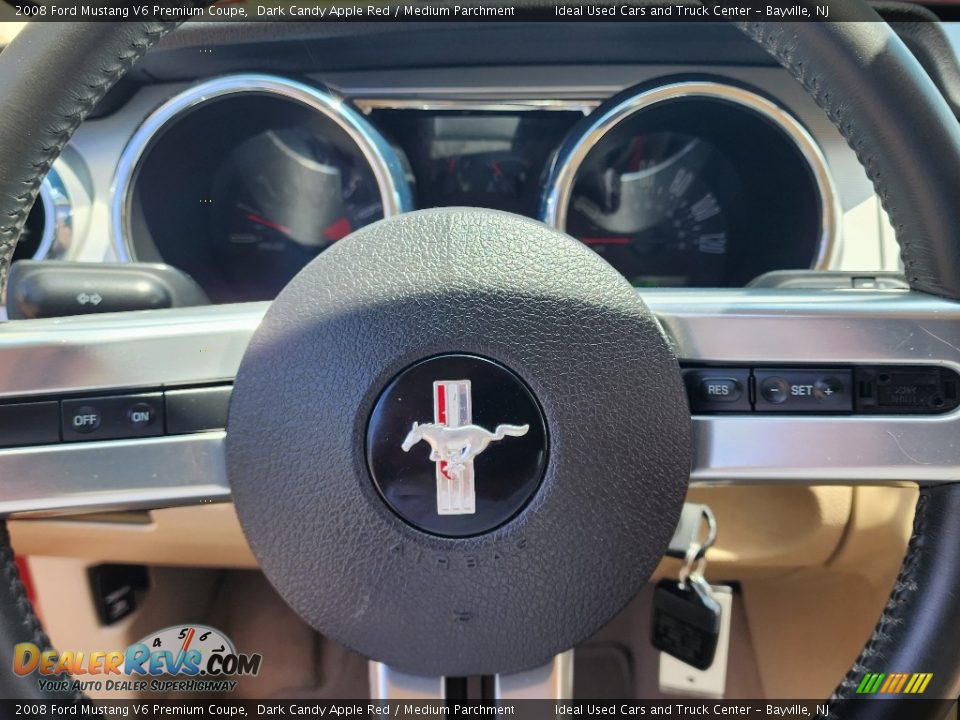 2008 Ford Mustang V6 Premium Coupe Dark Candy Apple Red / Medium Parchment Photo #22