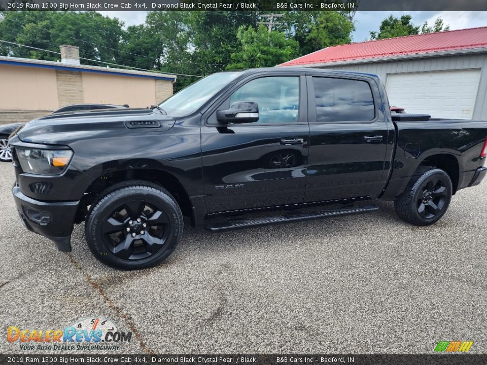 2019 Ram 1500 Big Horn Black Crew Cab 4x4 Diamond Black Crystal Pearl / Black Photo #1