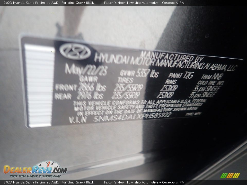 2023 Hyundai Santa Fe Limited AWD Portofino Gray / Black Photo #18