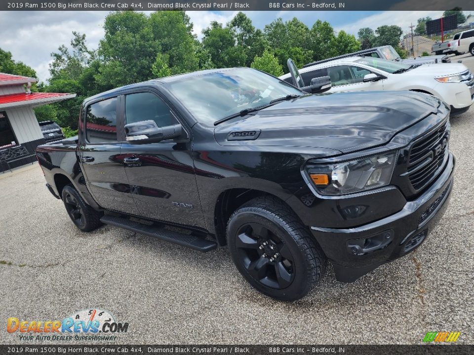 2019 Ram 1500 Big Horn Black Crew Cab 4x4 Diamond Black Crystal Pearl / Black Photo #33