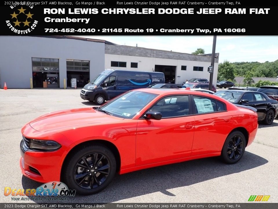 2023 Dodge Charger SXT AWD Blacktop Go Mango / Black Photo #1