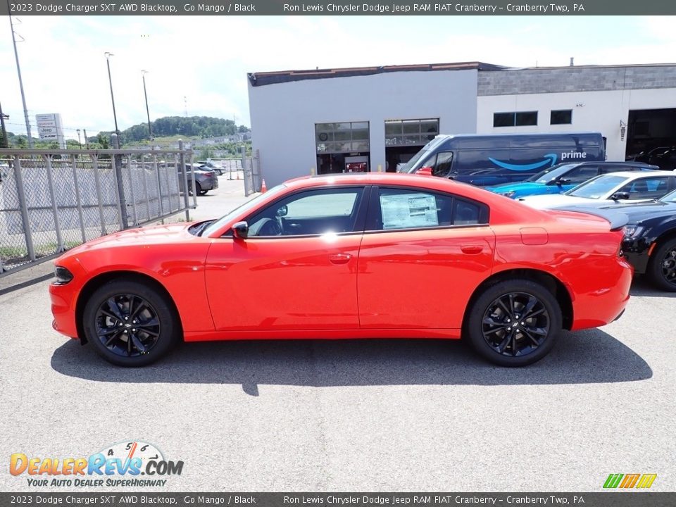 2023 Dodge Charger SXT AWD Blacktop Go Mango / Black Photo #2