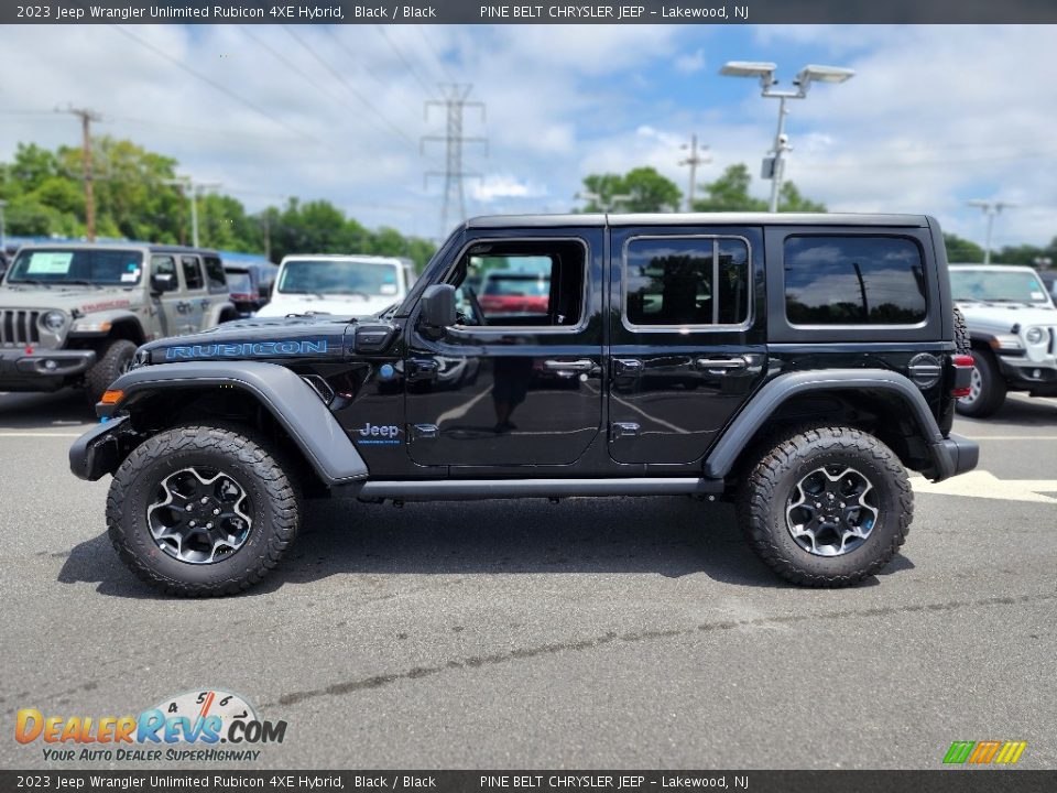 Black 2023 Jeep Wrangler Unlimited Rubicon 4XE Hybrid Photo #3