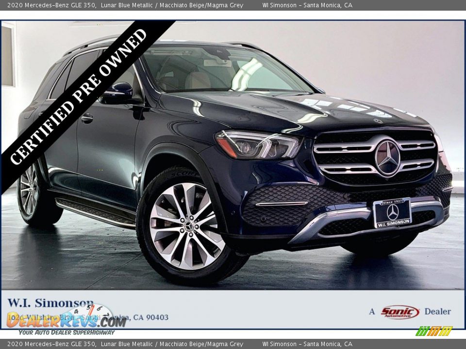 2020 Mercedes-Benz GLE 350 Lunar Blue Metallic / Macchiato Beige/Magma Grey Photo #1