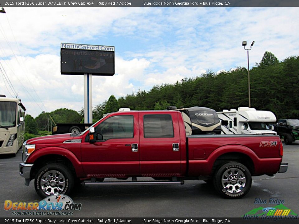 2015 Ford F250 Super Duty Lariat Crew Cab 4x4 Ruby Red / Adobe Photo #2