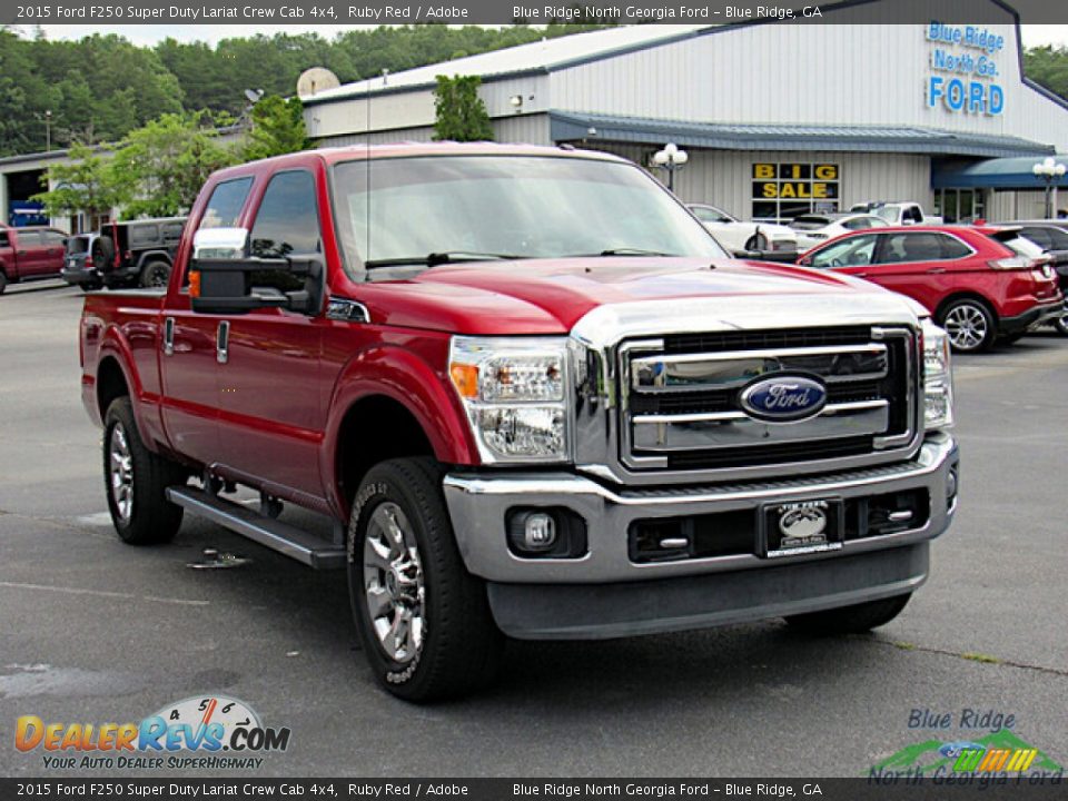 2015 Ford F250 Super Duty Lariat Crew Cab 4x4 Ruby Red / Adobe Photo #7