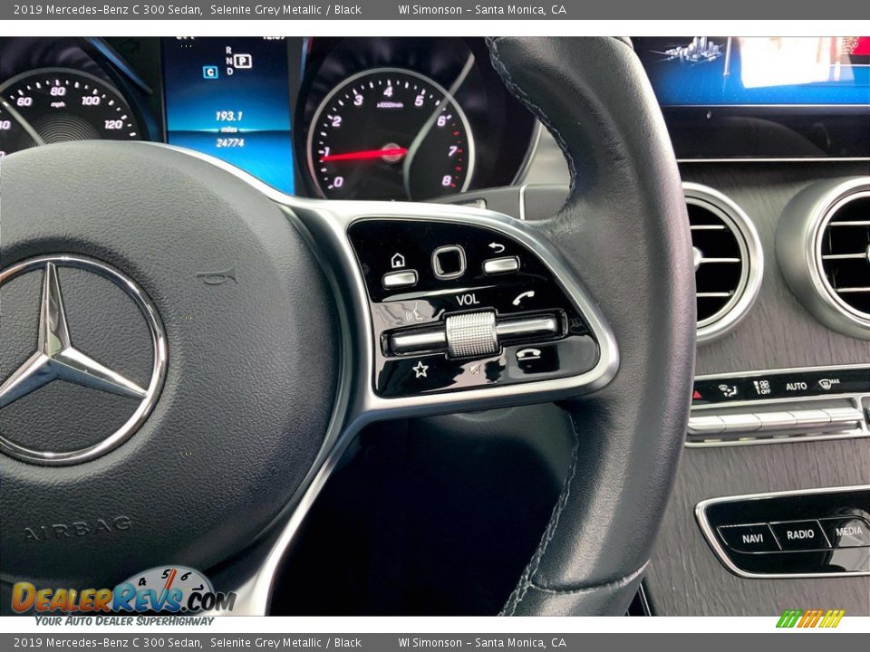 2019 Mercedes-Benz C 300 Sedan Selenite Grey Metallic / Black Photo #22
