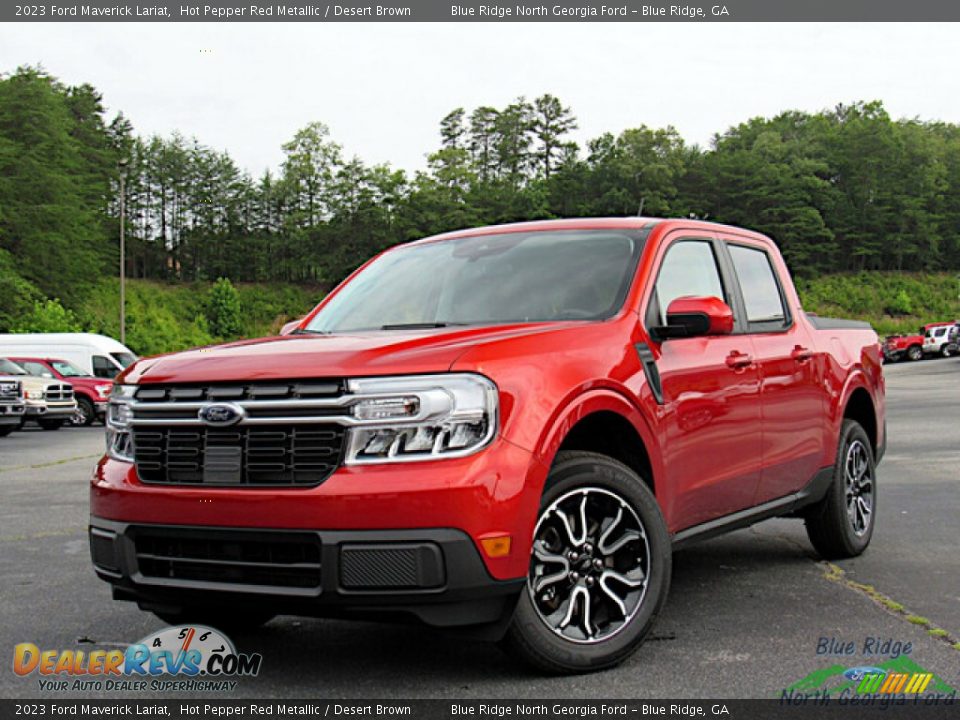 2023 Ford Maverick Lariat Hot Pepper Red Metallic / Desert Brown Photo #1