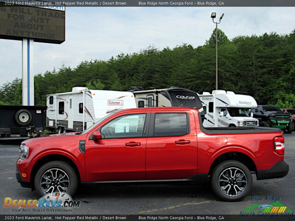 2023 Ford Maverick Lariat Hot Pepper Red Metallic / Desert Brown Photo #2