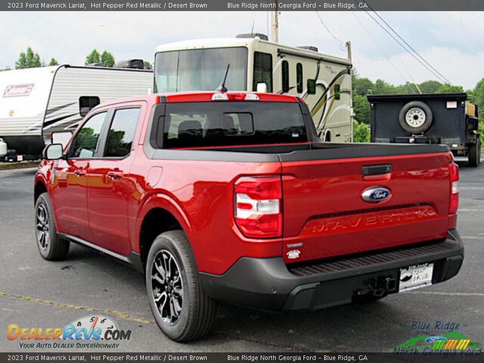 2023 Ford Maverick Lariat Hot Pepper Red Metallic / Desert Brown Photo #3