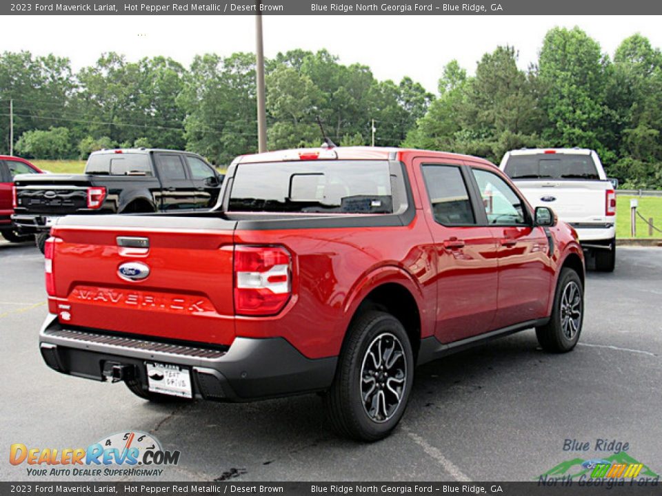 2023 Ford Maverick Lariat Hot Pepper Red Metallic / Desert Brown Photo #5