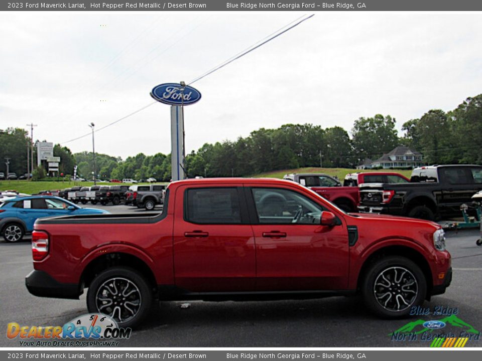 2023 Ford Maverick Lariat Hot Pepper Red Metallic / Desert Brown Photo #6