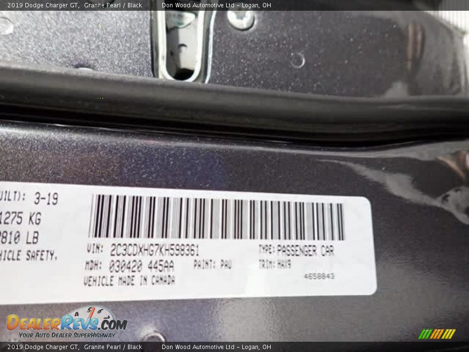 2019 Dodge Charger GT Granite Pearl / Black Photo #30