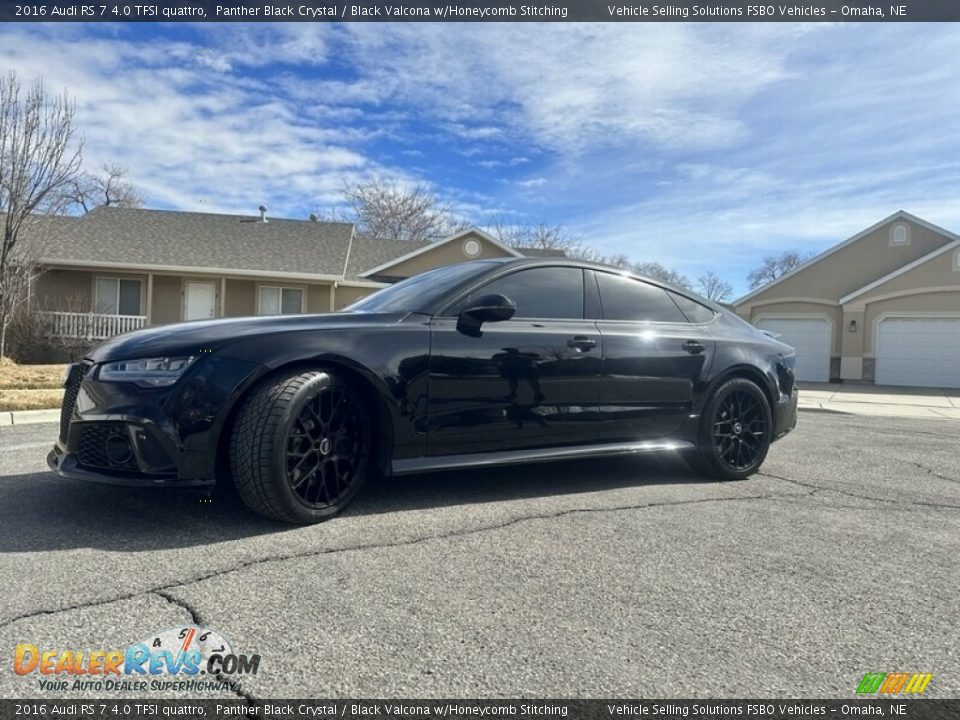 2016 Audi RS 7 4.0 TFSI quattro Panther Black Crystal / Black Valcona w/Honeycomb Stitching Photo #2