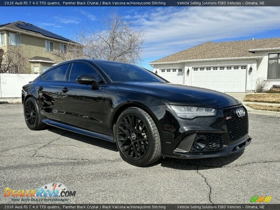 2016 Audi RS 7 4.0 TFSI quattro Panther Black Crystal / Black Valcona w/Honeycomb Stitching Photo #3