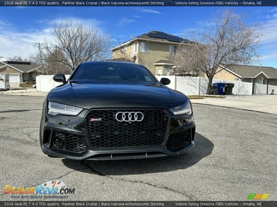 2016 Audi RS 7 4.0 TFSI quattro Panther Black Crystal / Black Valcona w/Honeycomb Stitching Photo #4